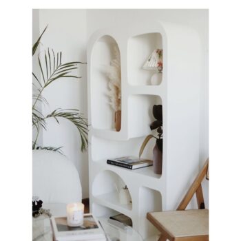 [ảnh thật] Tủ gỗ kệ sách gỗ trang trí sơn trắng COWO DECOR
