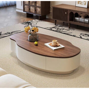 [Cowo Decor] Bàn sofa cong mặt vân gỗ