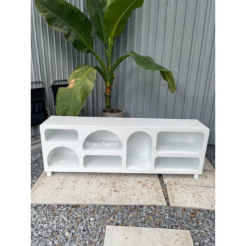 [ảnh thật - cowodecor] Tủ tivi trang trí Santo cạnh bo 160x58x30 #cowo