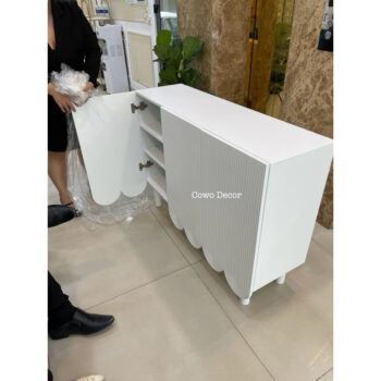 Tủ tivi cánh hoạ tiết Rèm | Cowodecor