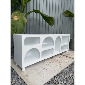 [ảnh thật - cowodecor] Tủ tivi trang trí Santo cạnh bo 160x58x30 #cowo