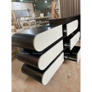 Set bàn phòng ngủ 3 tầng uốn cong | cowo decor