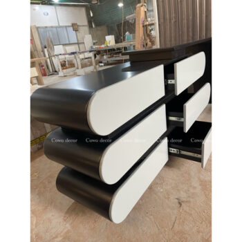 Set bàn phòng ngủ 3 tầng uốn cong | cowo decor
