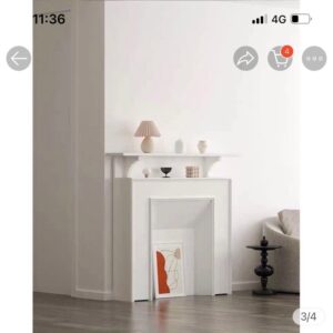 [ảnh thật] Kệ tủ lò sưởi vuông sơn trắng C120x100x20 #cowodecor