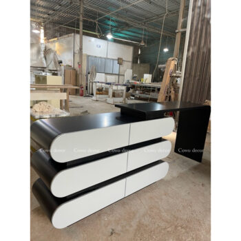 Set bàn phòng ngủ 3 tầng uốn cong | cowo decor